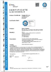Certifikat SIST EN 50518 - certificiran Varnostno-nadzorni center (VNC)